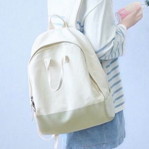 Canvas+suede backpack | school bag | mom bag